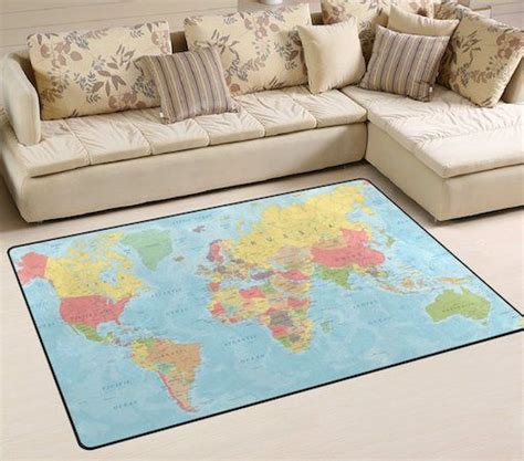 Alfombra Vinílica Mapamundi Mapa Del Mundo Del Siglo Xix