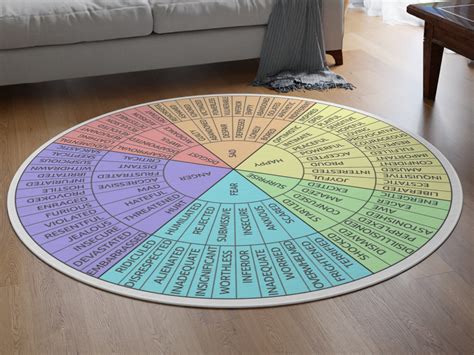 Feelings Rug Emotion Wheel Rug Therapist Rug Therapist Decor Feelings Wheel Wheel Of