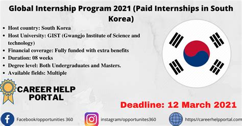 Global Internship Program 2021 Paid Internships In South Korea