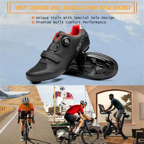 Bucklos Road Cycling Shoes Compatible With Peloton - Outdoor Indoor
