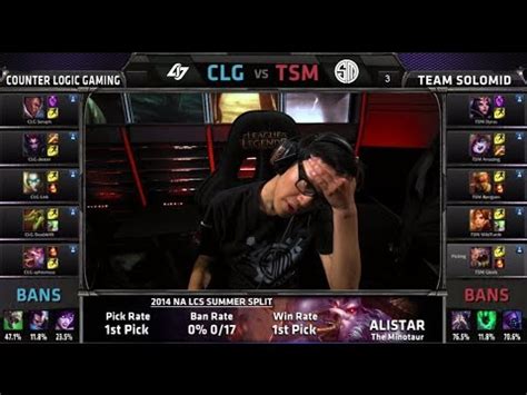 Counter Logic Gaming Vs Team Solomid S Na Lcs Summer Split W D