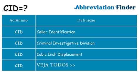 O Que Significa O Cid Defini Es De Cid Abreviatura Finder