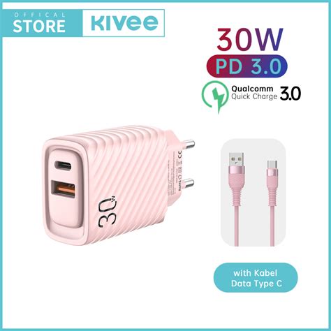 Jual Hot Kivee Charger Type C Fast Charging W Kabel Data Type C Set Kv Ac Quick