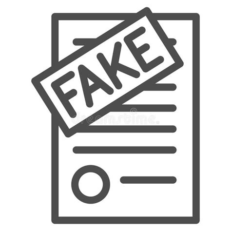 Fake Documents Line Icon Black Bookkeeping Concept Forgery Page Of