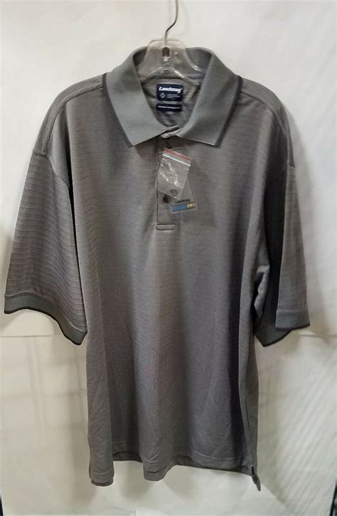 Landway Moisture Management Men S Size Medium Gray Short Sleeve Golf Polo Shirt Ebay