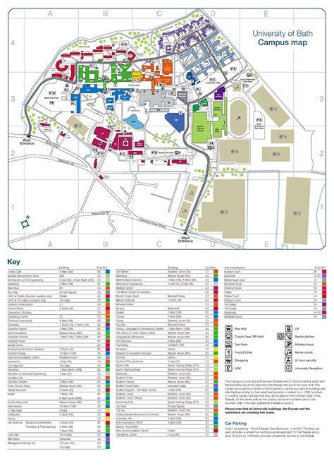 University-campus-map - D C B J K L W A TAXI £ 24 hr i E E G The Quads ...