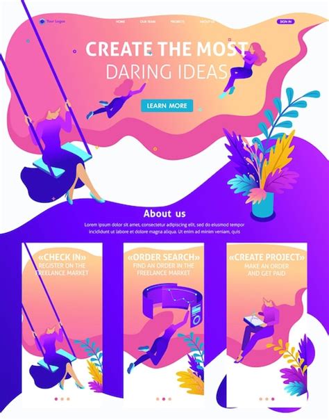 Premium Vector Isometric Website Template Landing Page For Create And