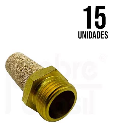 15 Unid Silenciador Pneumático Sinterizado Cônico Rosca 1 2