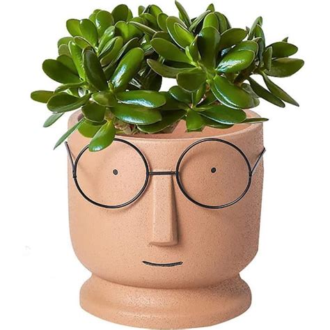 Visage Cache Pot Jardini Re Ciment Pots De Fleurs Petit C Ramique