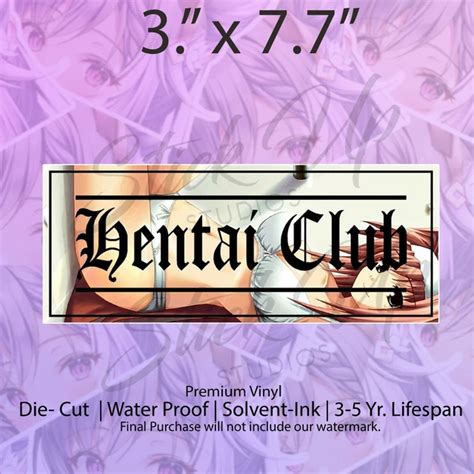 AUTOCOLLANT HENTAI CLUB Waifu Lewd Anime Ecchi JDM Vinyle Pare Chocs Autocollant Voiture EUR