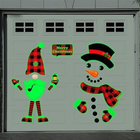 Sets Large Christmas Garage Door Magnets Decorations Fluorescent