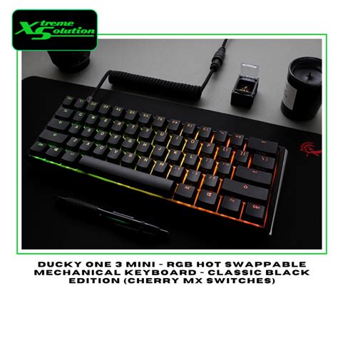 Ducky One 3 Mini RGB Hot Swappable Mechanical Keyboard Classic Black Edition Cherry Mx