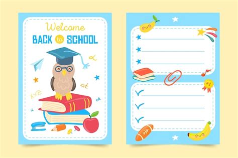 Free Vector Back To School Card Template