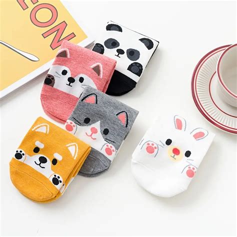 Cute Soft Ankle Socks Cartoon Cat Breathable Cotton Ankle - Temu