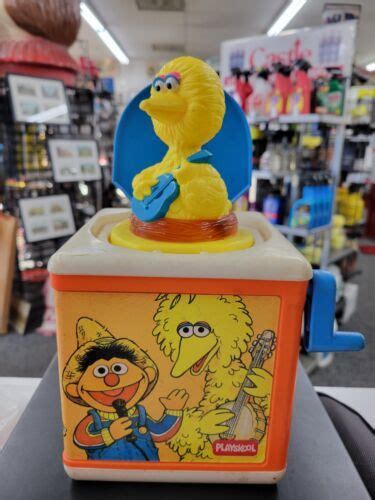 Vintage Playskool Sesame Street Jack In The Box Works Good