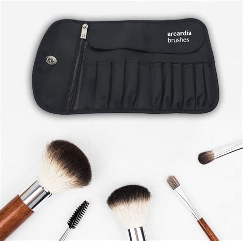 Black Cotton Makeup Brush Bag Wholesale By Thai Cosmetic Bag Factory