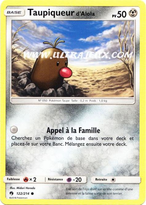 Taupiqueur D Alola Carte Pok Mon Cartes L Unit Fran Ais