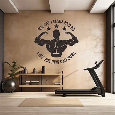 Gym Vinyl Wall Decal Athletic Muscle Logo Workouts Fitness Temu