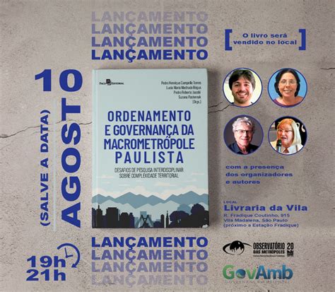 Convite Lançamento Livro 10 08 1 Observatório das Metrópoles