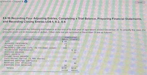 Solved Ignment Chapter Saved E Recording Four Chegg