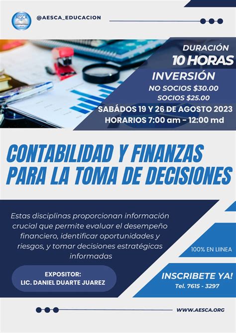 Contabilidad Y Finanzas Para La Toma De Decisiones Asociaci N