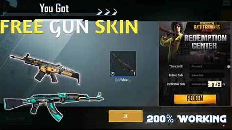 New Redeem Code Get Free Gun Skin In Pubg Mobile Redeem Code Today