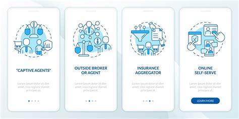 Premium Vector Insurance Provider Types Blue Onboarding Mobile App Screen