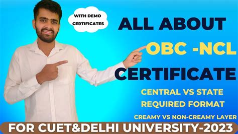 All About Obc Certificate For Cuet And Delhi Universityducentral Vs