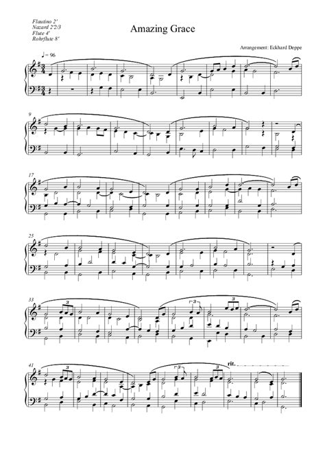 Amazing Grace Organ Solo Download Sheet Music Pdf File Sheet