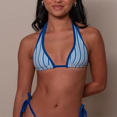 Frankies Bikini Swim Blue Striped Bikini Set Poshmark