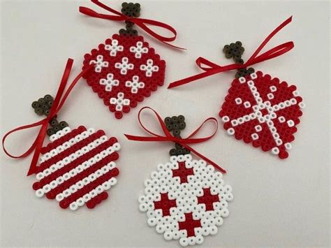 Scandi Inspired Hama Bead Christmas Baubles