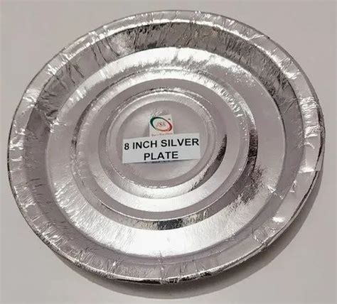 Wrinkle Inch Disposable Silver Foil Paper Plate For Event And Party