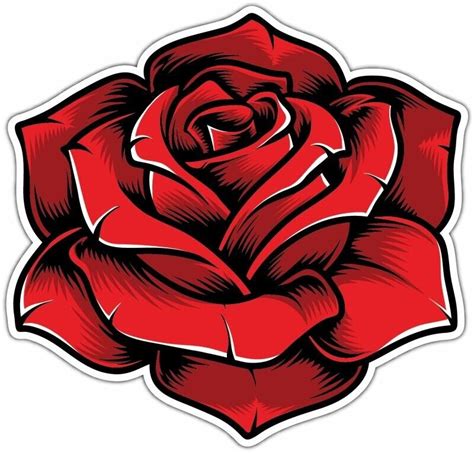 Red Rose Flower Car Bumper Vinyl Sticker Decal 4 6 Ebay