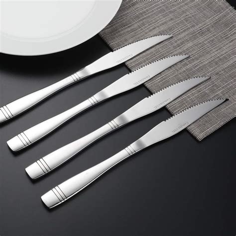 Cuchillo De Mesa Acero Inoxidable Dynko Set De 12 Cubiertos Para Carne