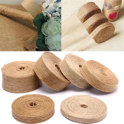 M Burlap Ribbon Natural Vintage Jute Rope Craft Gift Package Diy