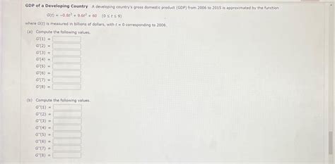 Solved GDP of a Developing Country A developing country's | Chegg.com