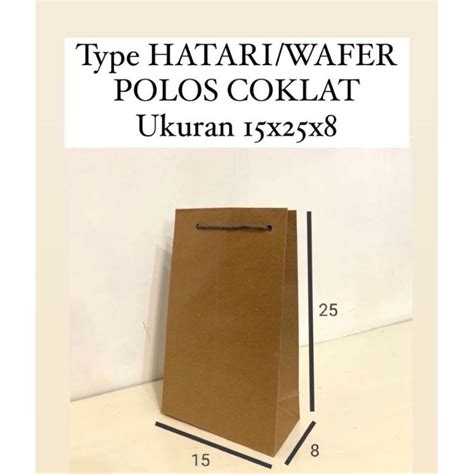 Jual Paperbag Wafer Dan Teh Botol Coklat Polos Ukuran X X Shopee