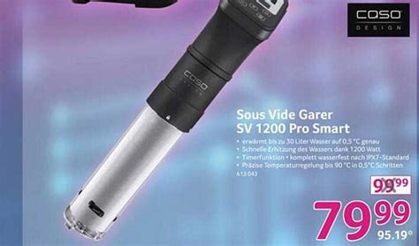 Caso Sous Vide Garer Sv 1200 Pro Smart Angebot bei Selgros - 1Prospekte.de