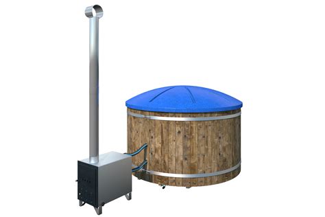 Badezuber Badebottich Hot Tub Cm Mit Externem Ofen Inkl Kunststoff Einsatz Und Deckel In