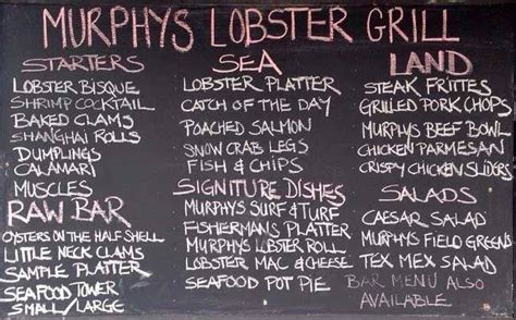 Murphy's Lobster Grill Menu - Urbanspoon/Zomato