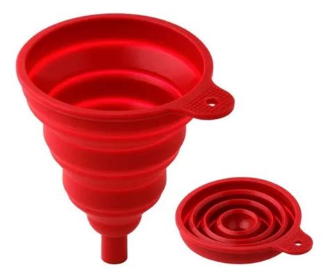 Gran embudo retráctil de silicona plegable para utensilios de cocina