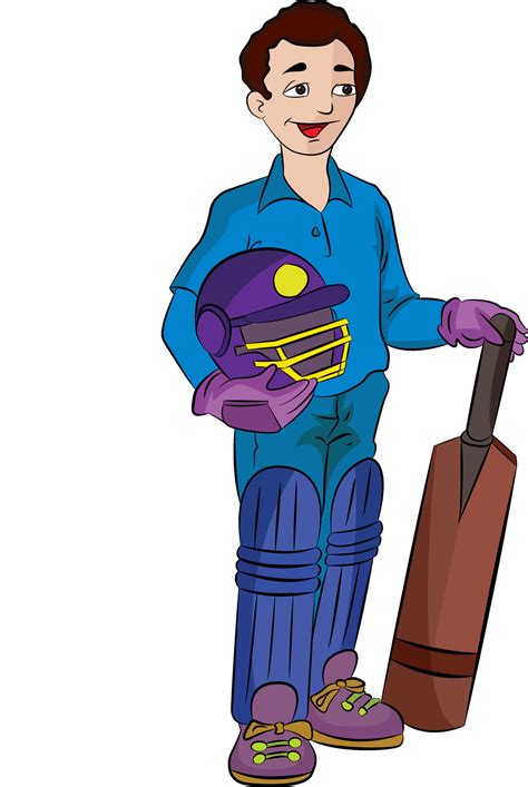 Cricket Player, illustration 34497572 Vector Art at Vecteezy