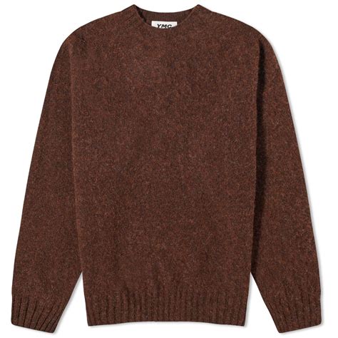 YMC Suedehead Crew Knit In Brown For Men Lyst