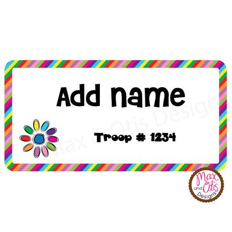 Girl Scout Name Tags - Daisy Garden Journey (editable PDF) – Max & Otis ...