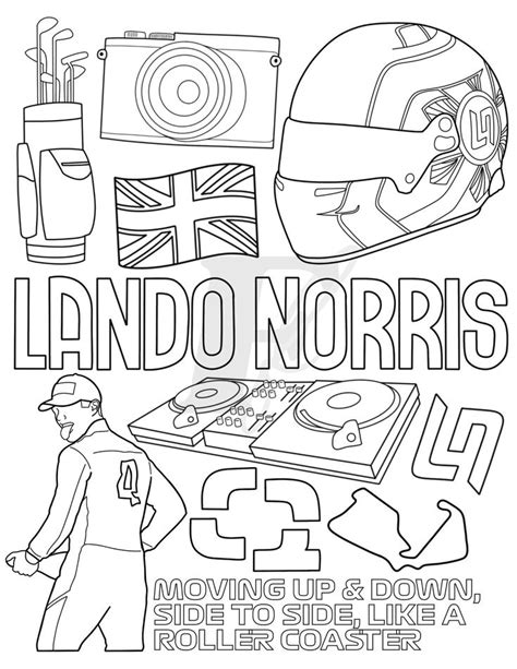 Lando Norris Formula 1 Colouring Sheet F1 Driver Coloring Etsy Canada