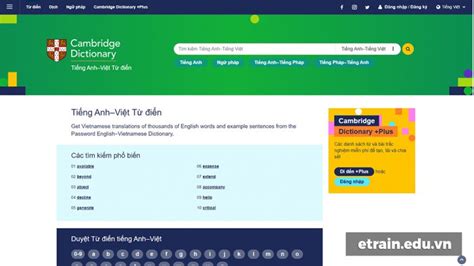 Từ điển Cambridge, TOP những từ điển Tiếng Anh tốt nhất | Etrain