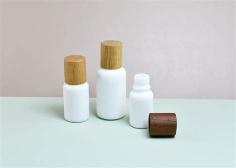 Opal White Bottles With Eco Friendly Wooden Caps Product Info