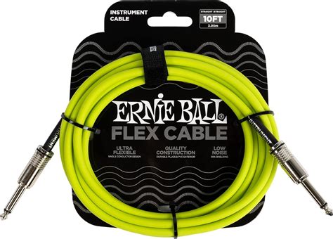 Amazon Ernie Ball Flex Instrument Cable Straight Straight 10ft Green