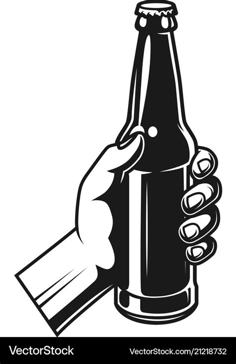 Vintage Hand Holding Beer Bottle Royalty Free Vector Image