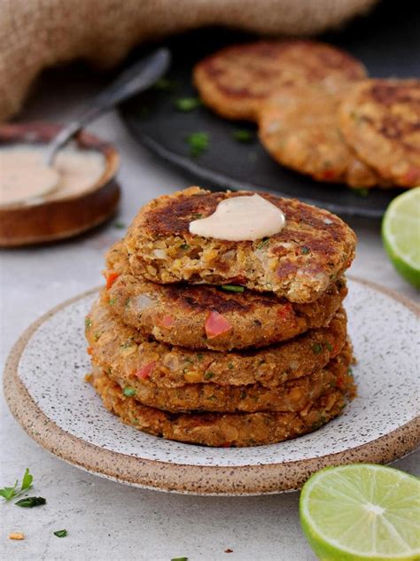 Red Lentil Patties Easy Fritters Recipe Elavegan